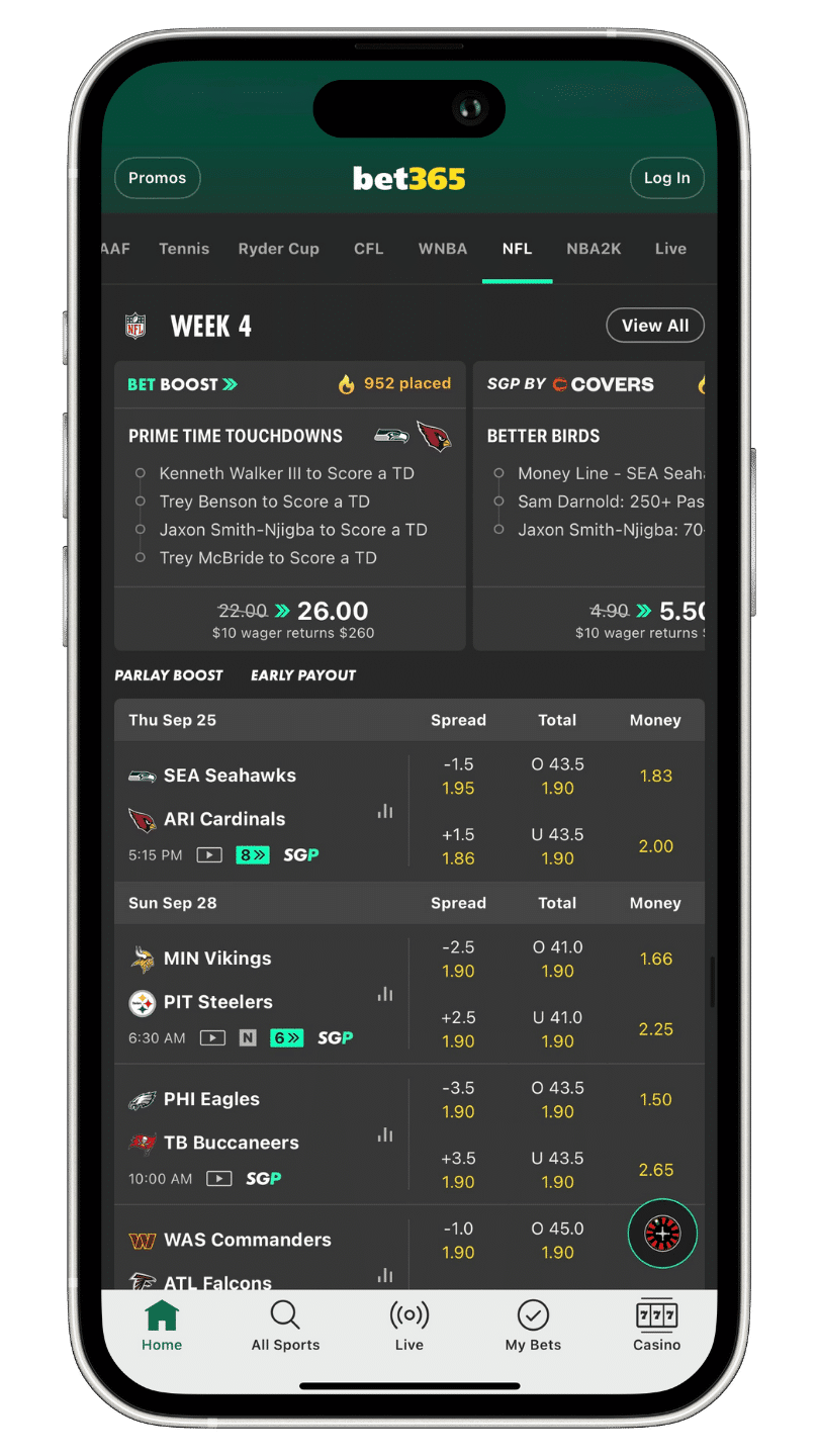 captura de apntalla de la app bet365 seccion apuestas