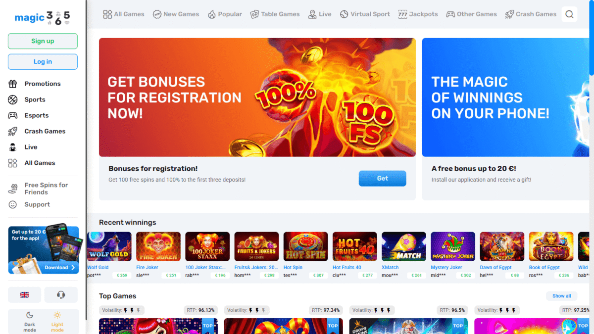 Magic365 Welcome Bonus