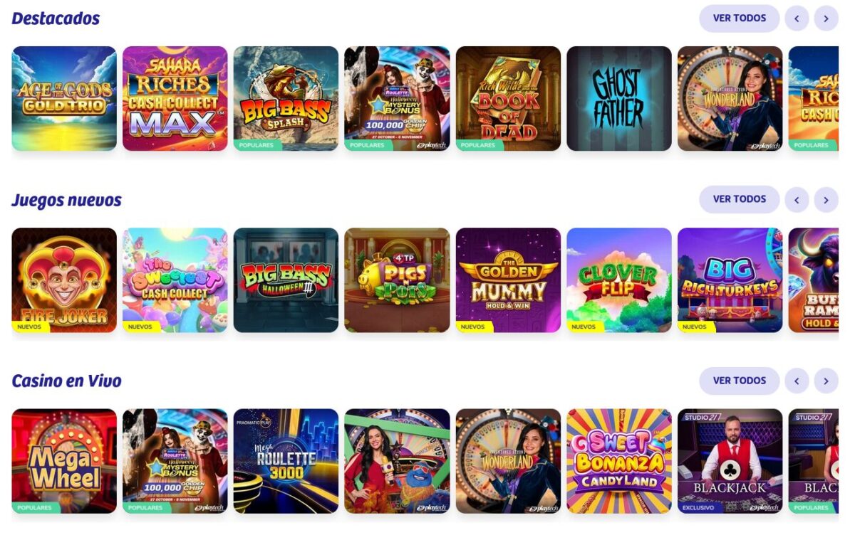 Juegos y bonos en el casino de PlayUZU