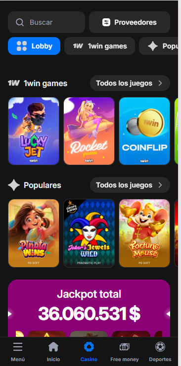 Juegos disponibles 1win