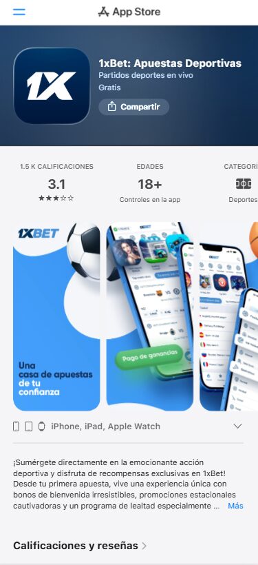 1xbet App para iOS