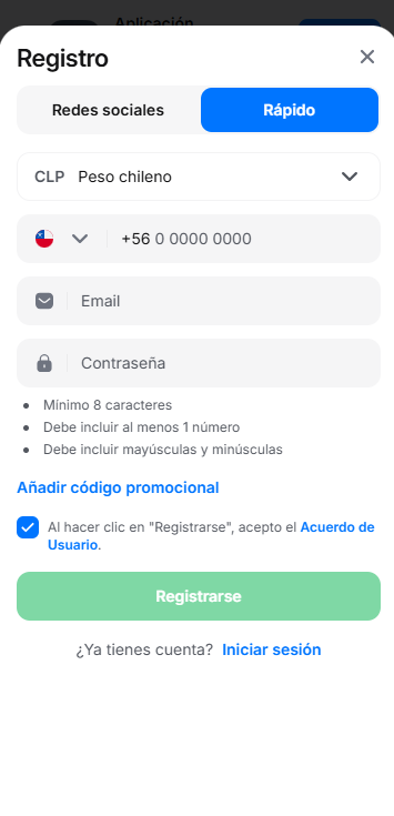 Registro en la App 1win desde dispositivos móviles