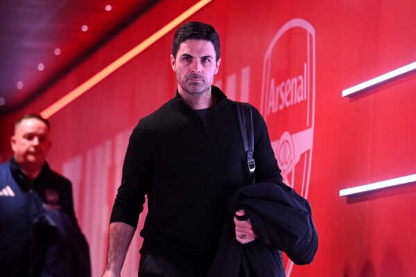Mikel Arteta Arriving At The Emirates Before The Arsenal Game.