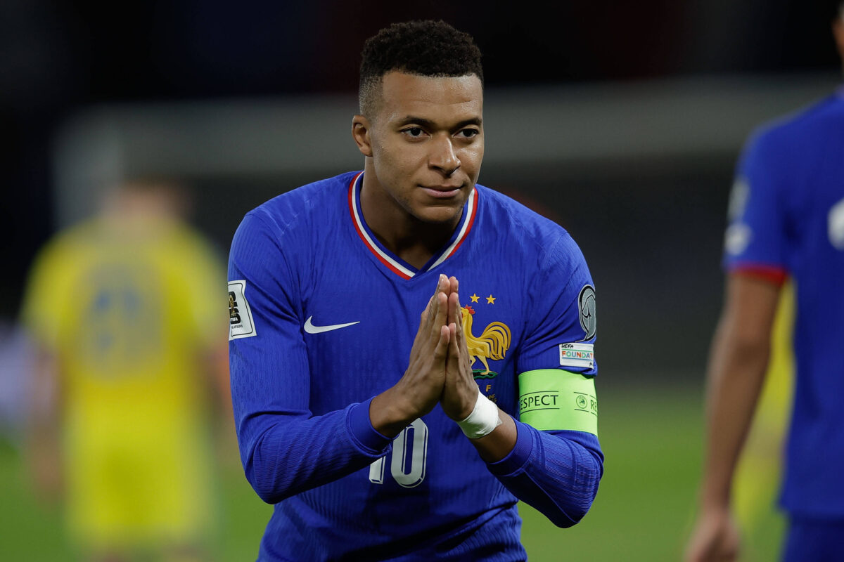 goal celebration Kylian Mbappe (France) during the football match between European Qualifiers for the 2026 FIFA World Cup, France and Ukraine at Parc des Princes.