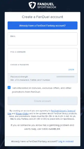Create a Fanduel account