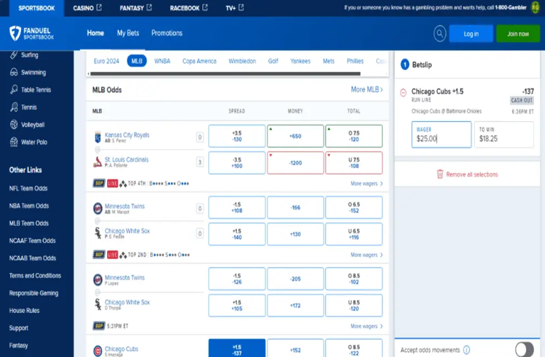 Fanduel home page