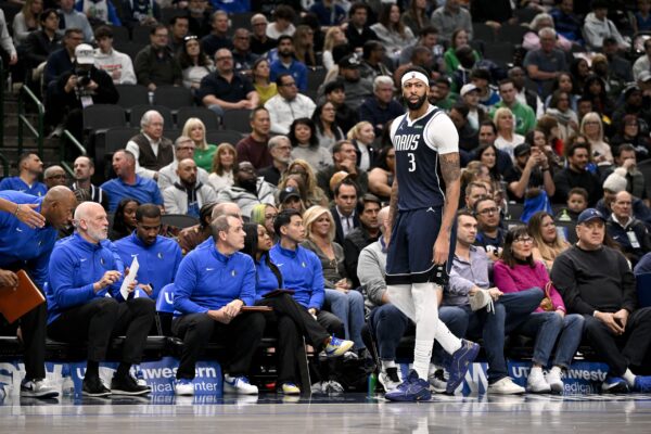 Dallas Mavericks forward Anthony Davis (3) walks off the court during the second half against the Brooklyn Nets at the American Airlines Center.