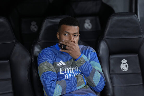 Kylian Mbappe of Real Madrid CF looks on during the UEFA Champions League 2025 26 League Phase MD6 match between Real Madrid C.F. and Manchester City at Bernabeu stadium on December 10, 2025 in Madrid, Spain.