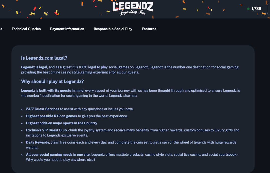 Legendz Casino Customer Support