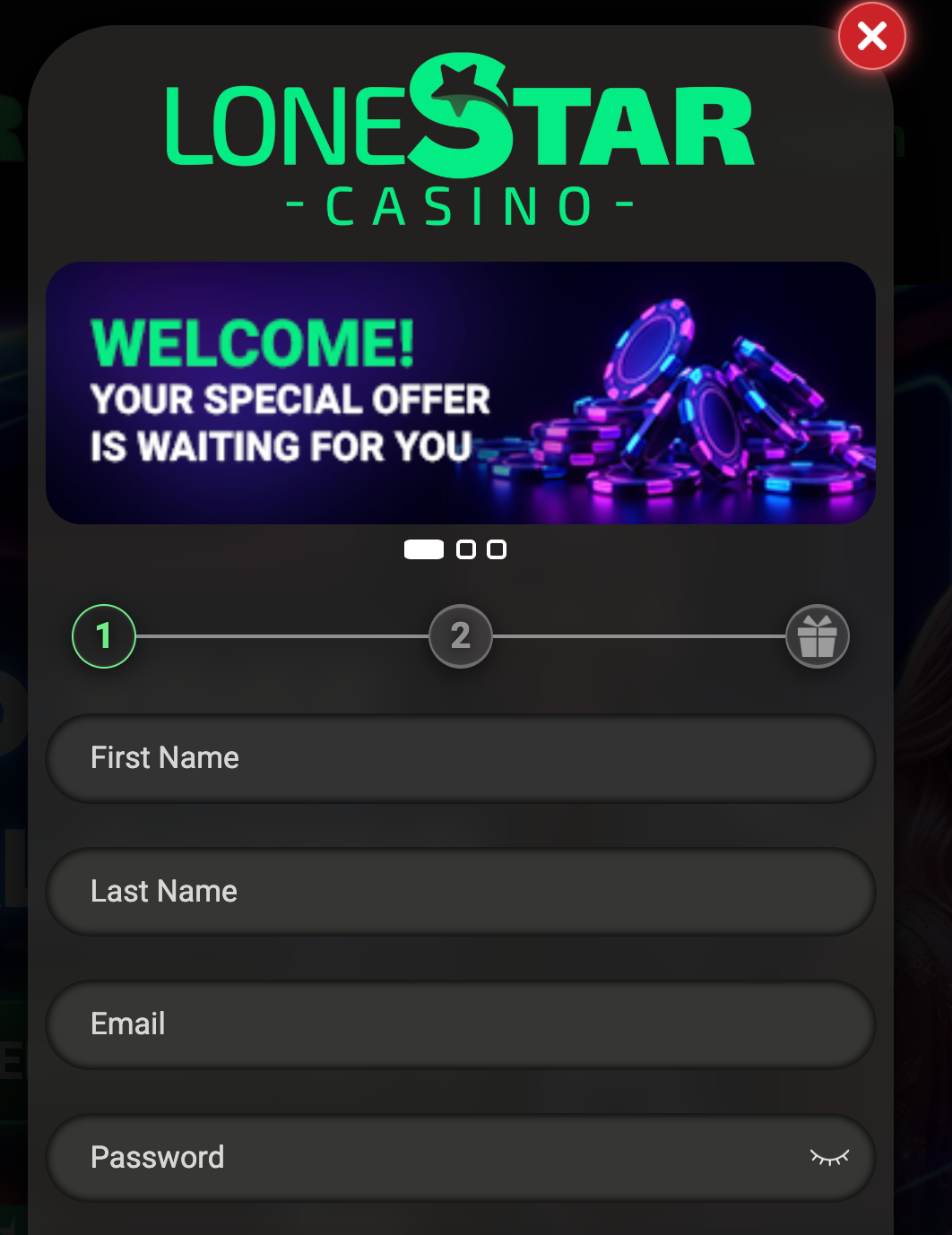 LoneStar Casino Sign up