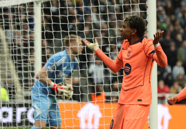 10th March 2026. Lamine Yamal of FC Barcelona, Barca reacts after scoring during the Newcastle United vs FC Barcelona UEFA Champions League match at St. James Park, Newcastle Upon Tyne.
