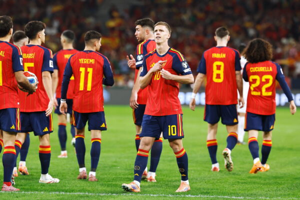 Dani Olmo (ESP), NOVEMBER 18, 2025 - Football Soccer : Dani Olmo celebrate after his goal during The 2026 FIFA World Cup