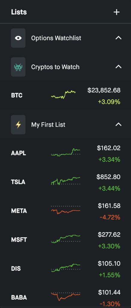 Robinhood App Interface
