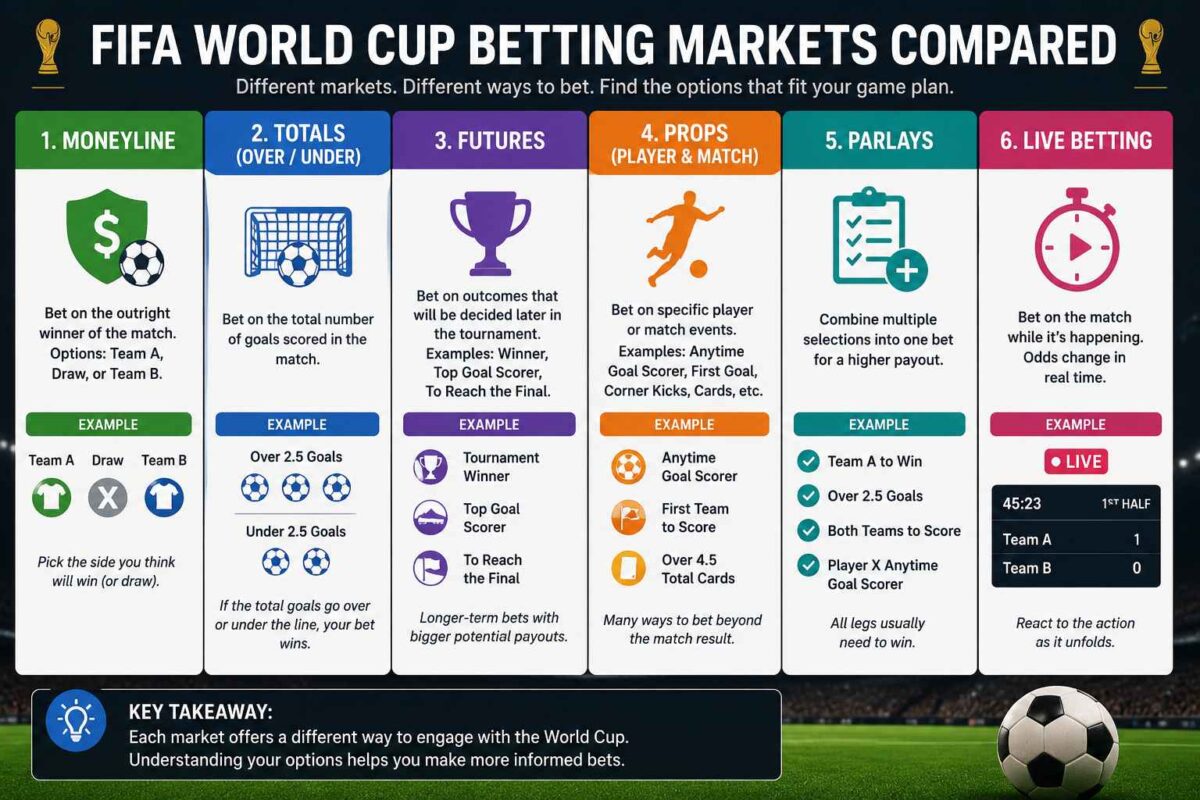 FIFA World Cup Betting Markets compared