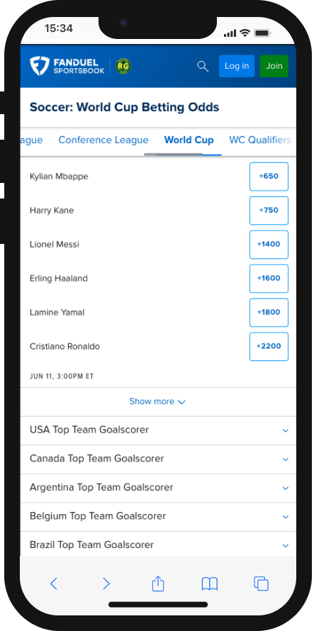 FanDuel World Cup Betting