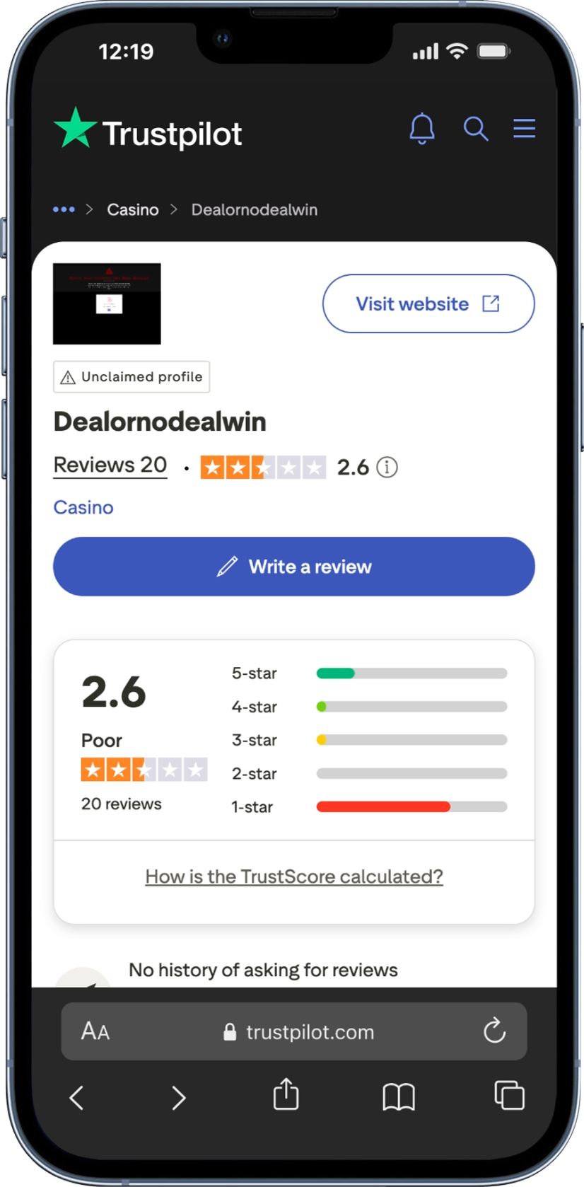 Deal or No Deal Win trustpilot
