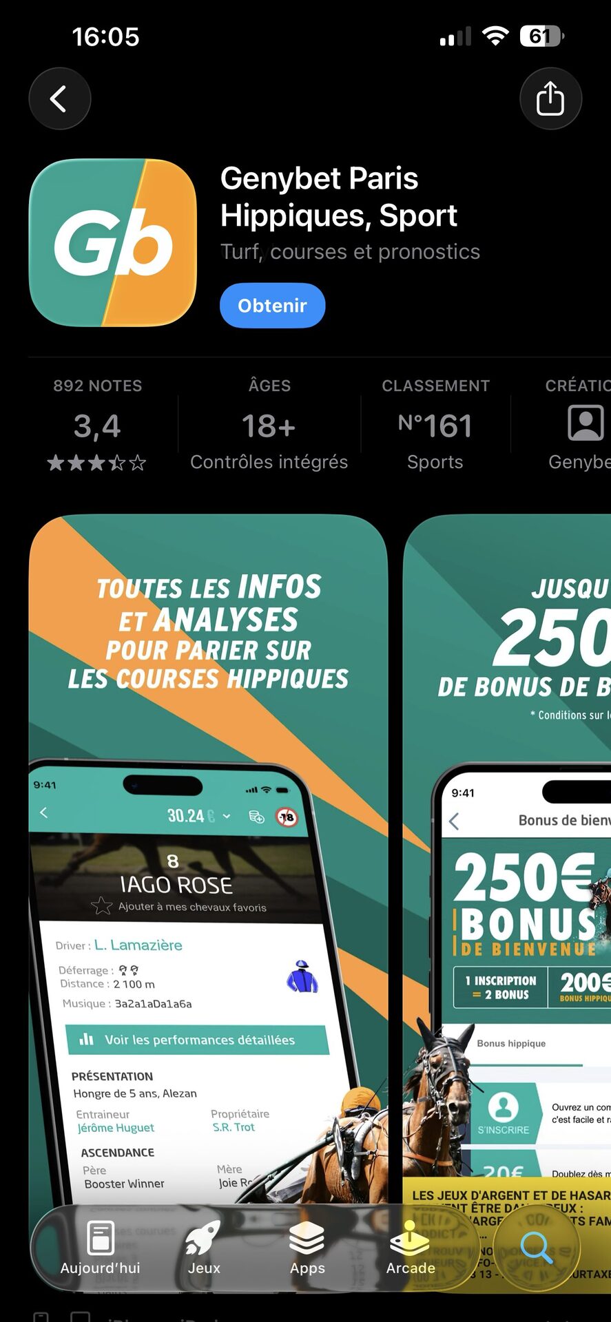 télécharger application genybet app store iOS