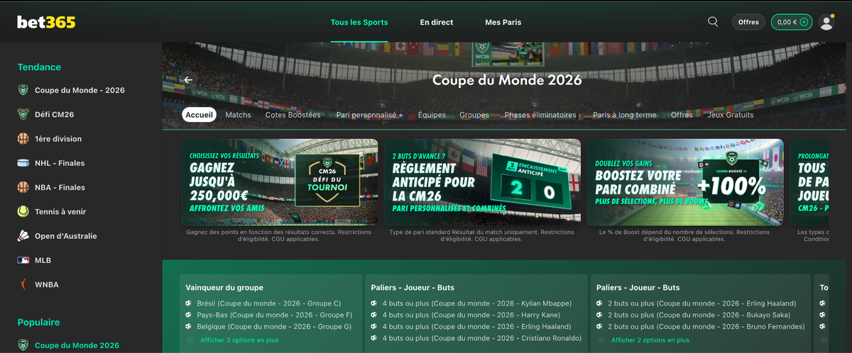 Autres promotions bet365 en France