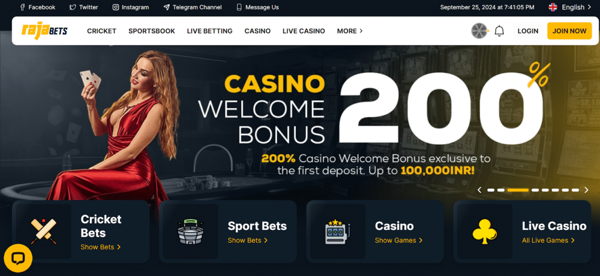 rajabets homepage