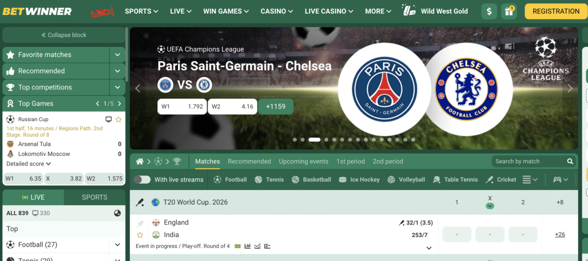 betwinner homepage