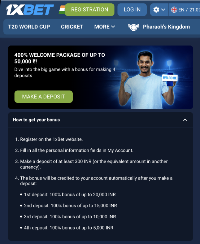 1xbet 400% welcome bonus