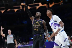 LeBron James durante la gara contro i Jazz