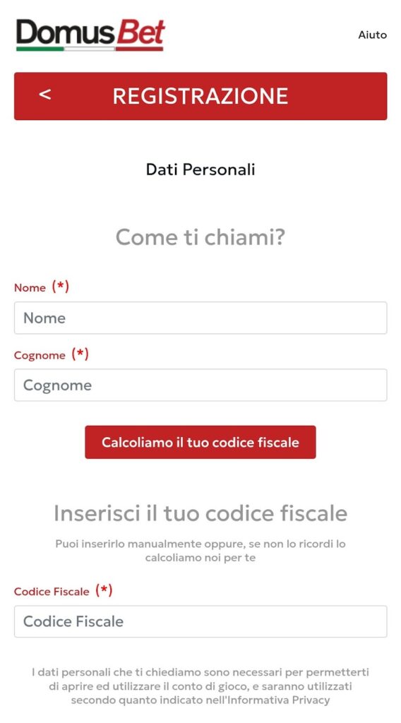registrazione a domusbet