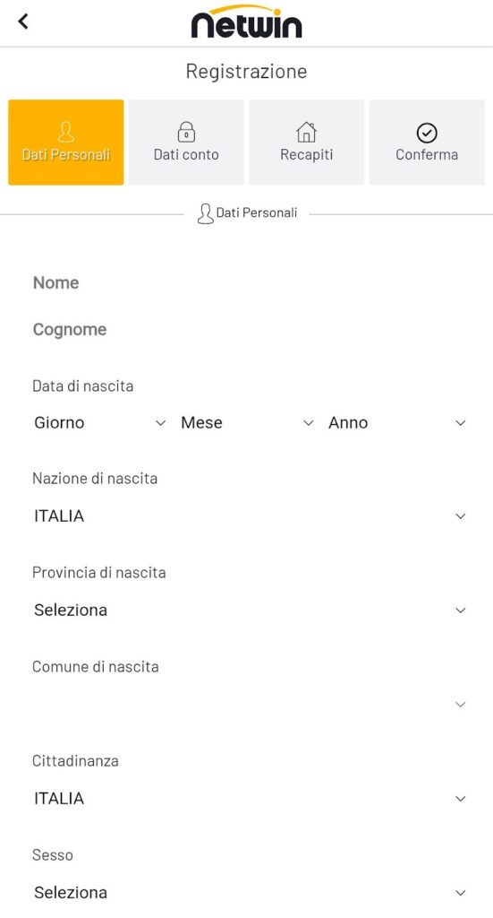 NetWin registrazione