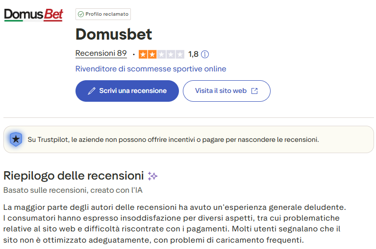 recensioni domusbet