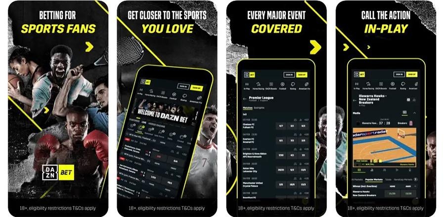DAZNBet app: interfaccia e funzioni disponibili