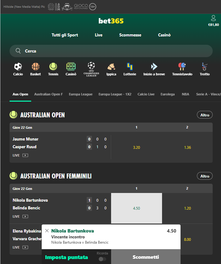 Come piazzare la tua prima scommessa su bet365
