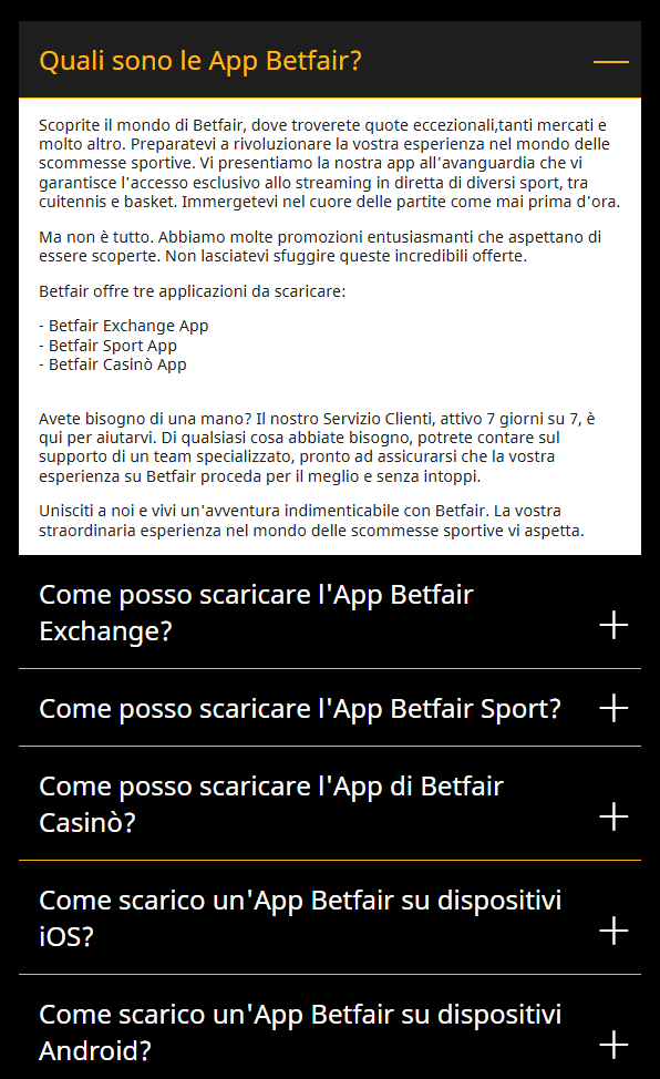 Quali sono le app betfair