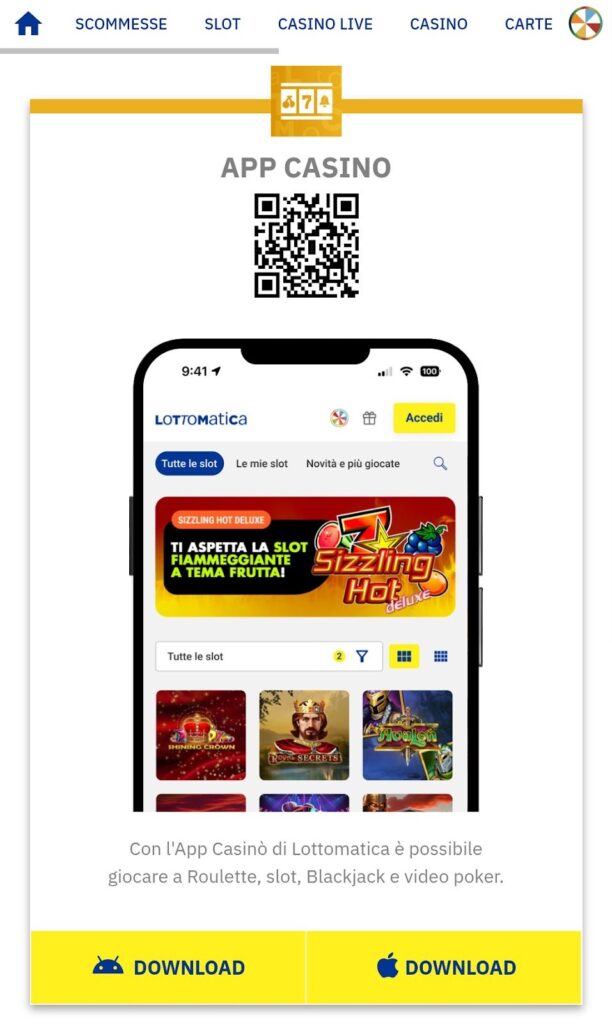 Lottomatica app casino
