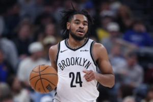 Cam Thomas durante una gara coi Nets