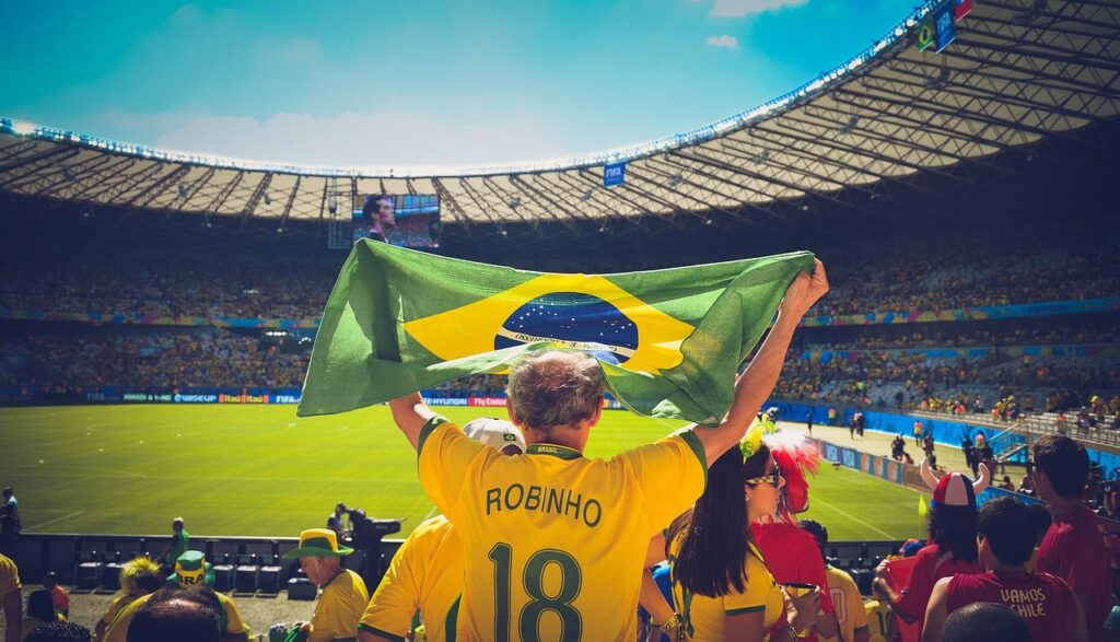 Tifoso del Brasile durante i Mondiall