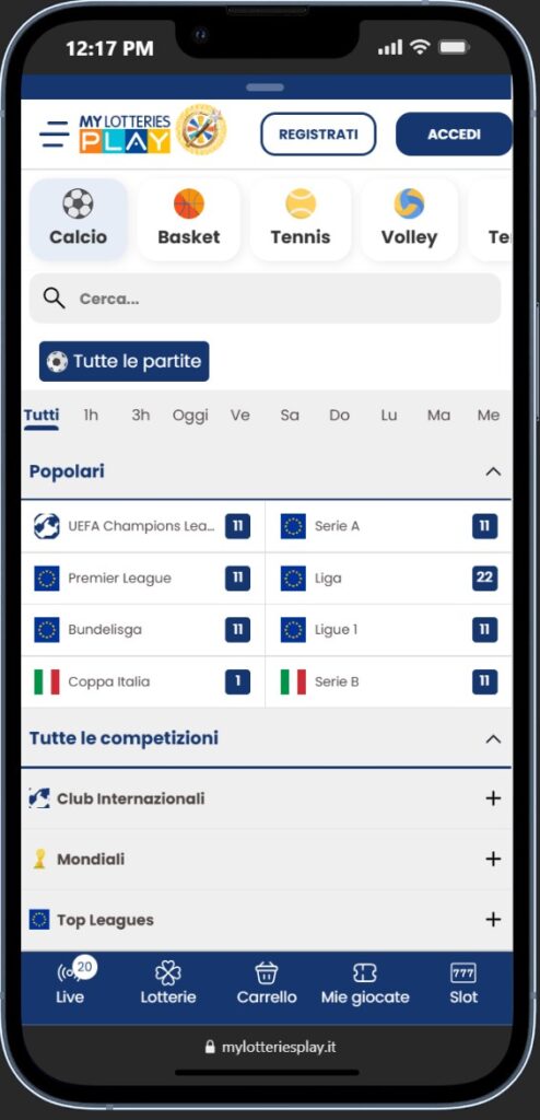bonus MyLotteriesPlay - scommesse sportive