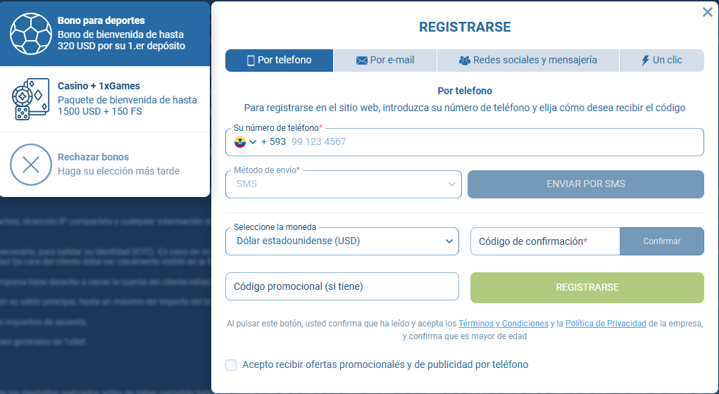 C&oacute;mo activar el c&oacute;digo promocional 1xBet: paso a paso