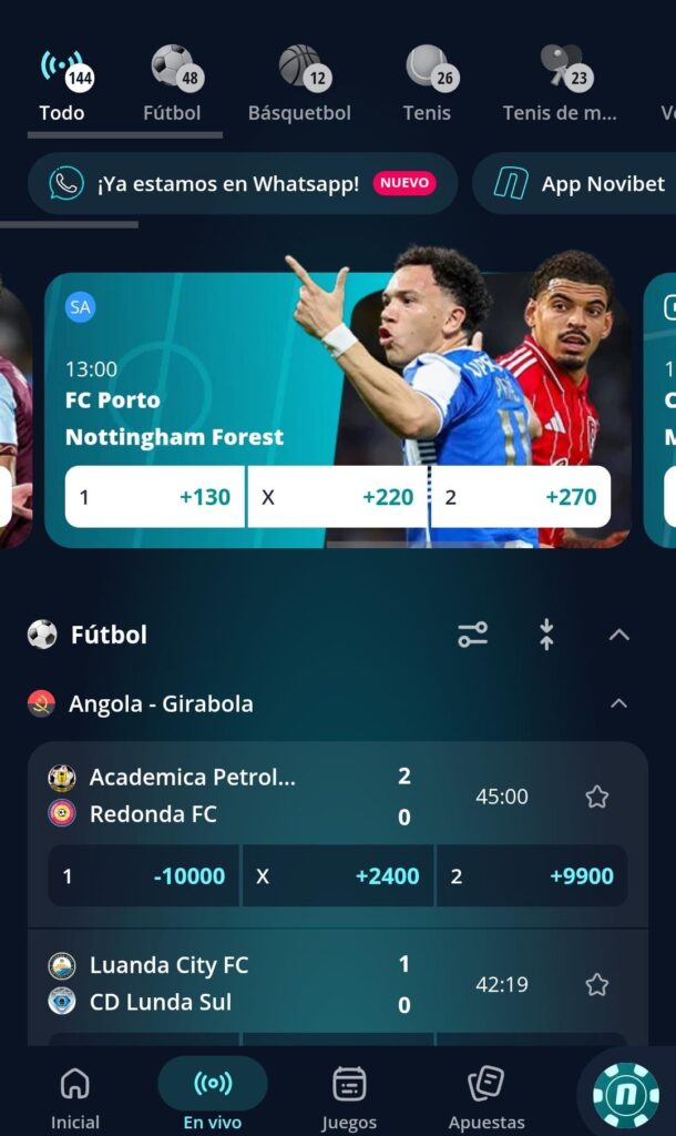 Apuestas en vivo y streaming Novibet