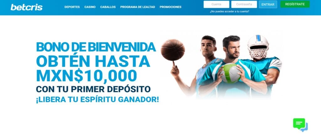 Betcris te da hasta $10.000 MXN por el 100% de tu primer dep&oacute;sito para apuestas deportivas 