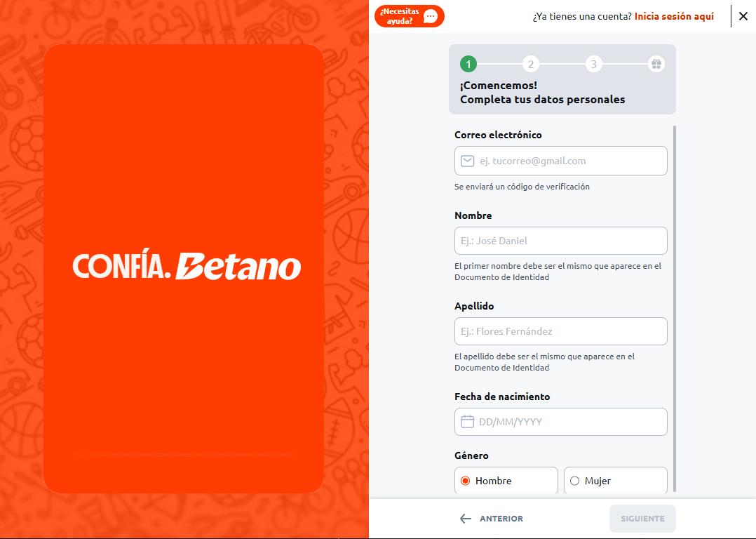 &iquest;C&oacute;mo me inscribo en Betano?: gu&iacute;a paso a paso