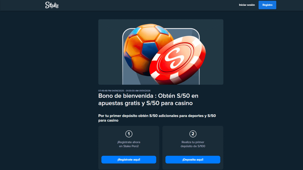 Bono de bienvenida Stake en casino