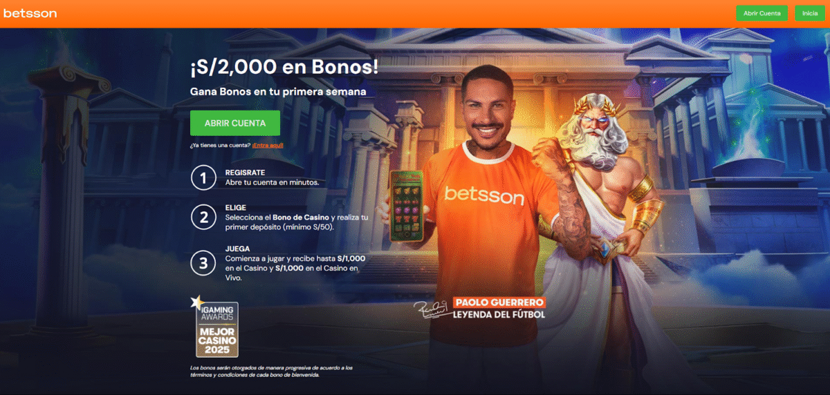 Bono de bienvenida Betsson en casino
