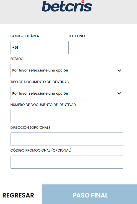 Cómo registrarte en Betcris paso a paso