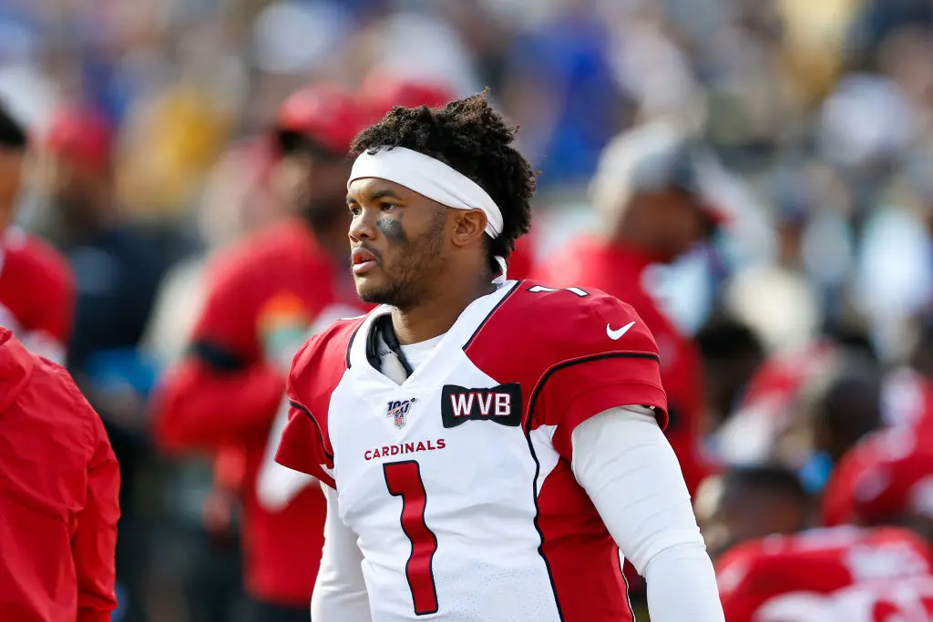 LOS ANGELES, CA - DECEMBER 29: Arizona Cardinals quarterback Kyler Murray (1) during an NFL game between the Arizona Cardinals and the Los Angeles Rams on December 29, 2019, at the Los Angeles Memorial Coliseum in Los Angeles, CA