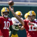 Jordan Love QB Green Bay Packers and Aaron Rodgers