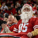 SANTA CLARA, CA - DECEMBER 21: Santa brought Christmas early to the San Francisco 49ers with a win in the game between the Los Angeles Rams and the San Francisco 49ers on Saturday, December 21, 2019 at Levi's Stadium in Santa Clara, California