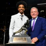 LSU QB Jayden Daniels after winning 2023 Heisman Trophy - NFL Draft 2024