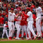 Cincinnati Reds comemorando uma vitória