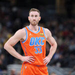 INDIANAPOLIS, INDIANA - APRIL 05: Gordon Hayward #33 of the Oklahoma City Thunder against the Indiana Pacers at Gainbridge Fieldhouse on April 05, 2024 in Indianapolis, Indiana.