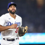 LOS ANGELES, CALIFORNIA - SEPTEMBER 22: Amed Rosario #31 of the Los Angeles Dodgers exits the field after the eighth inning against the San Francisco Giants at Dodger Stadium on September 22, 2023 in Los Angeles, California